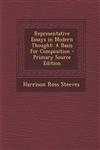 Representative Essays in Modern Thought A Basis for Composition - Primary Source Edition,1294269305,9781294269304