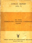 Annual Report - 1970-71 : All India Coordinated Agronomic Experiments Scheme