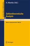 Zahlentheoretische Analysis Wiener Seminarberichte 1980-82,3540151893,9783540151890