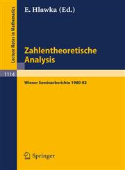 Zahlentheoretische Analysis Wiener Seminarberichte 1980-82,3540151893,9783540151890