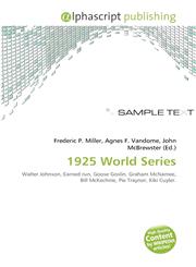 1925 World Series,6135605461,9786135605464