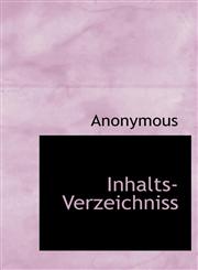 Inhalts-Verzeichniss,1116080060,9781116080063
