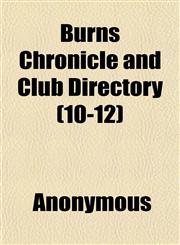 Burns Chronicle and Club Directory (10-12),1151939730,9781151939739