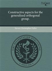 Constructive aspects for the generalized orthogonal group.,1243798300,9781243798305