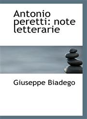 Antonio peretti note letterarie,1113355123,9781113355126