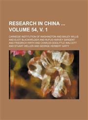 Research in China  Volume 54, v. 1,1130933555,9781130933550