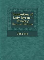 Vindication of Lady Byron,1289470588,9781289470586