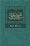 Swimming With Lists of Books Published in English, German, French and Other European Languages and Critical Remarks on the Theo,1295300966,9781295300969
