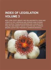 Index of Legislation Volume 3,123688275X,9781236882752