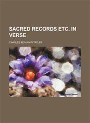 Sacred Records Etc. in Verse,1151404225,9781151404220