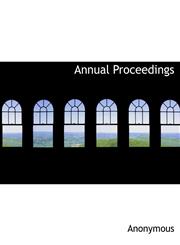Annual Proceedings,1140162675,9781140162674