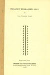 Indians in Burma, 1852-1941 Reprinted from Indian History Congress Proceedings 41st Session