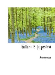Itallani E Jugoslavi,1116080605,9781116080605