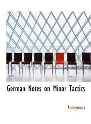German Notes on Minor Tactics,1116773090,9781116773095