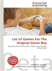 List of Games For The Original Game Boy,6134476676,9786134476676