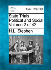 State Trials Political and Social Volume 2 of 42,1275086608,9781275086609