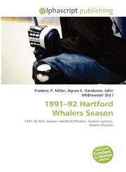 1991-92 Hartford Whalers Season,6134189871,9786134189873