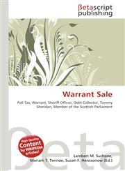 Warrant Sale,6133662239,9786133662230