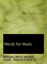 Words for Music,1140517961,9781140517962