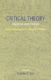 Critical Theory Western and Indian : Essays Presented to Prof. V.Y. Kantak,8185753156,9788185753157