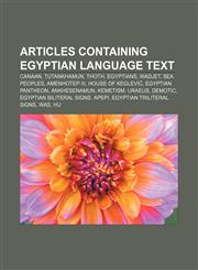 Articles containing Egyptian language text Canaan, Tutankhamun, Thoth, Egyptians, Wadjet, Sea Peoples, Amenhotep III, House of Keglević,1233064088,9781233064083