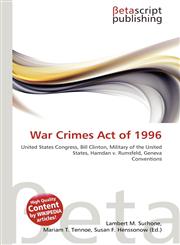 War Crimes Act of 1996,6133241667,9786133241664
