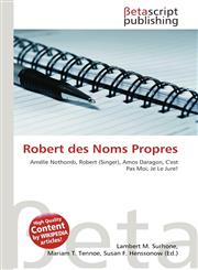 Robert des Noms Propres,613542792X,9786135427929