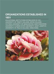 Organizations established in 1851 Educational institutions established in 1851, University of Trinity College, Ripon College,1156555752,9781156555750