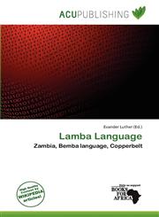 Lamba Language,6137100499,9786137100493