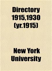 Directory 1915,1930 (yr.1915),115334498X,9781153344982
