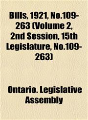 Bills, 1921, No.109-263 (Volume 2, 2nd Session, 15th Legislature, No.109-263),1153428350,9781153428354