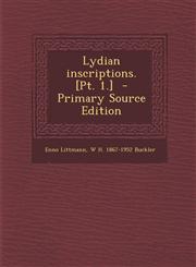 Lydian inscriptions. [Pt. 1.]  - Primary Source Edition,129423739X,9781294237396