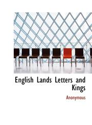 English Lands Letters and Kings,1140182587,9781140182580