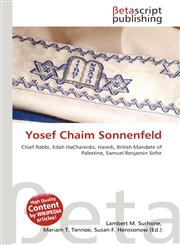 Yosef Chaim Sonnenfeld,6132228713,9786132228710