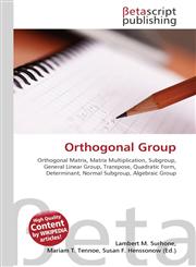 Orthogonal Group,613031616X,9786130316167