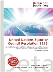 United Nations Security Council Resolution 1215,6136187418,9786136187419