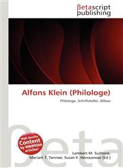 Alfons Klein (Philologe),6134742023,9786134742023