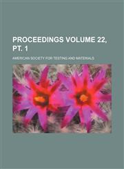 Proceedings Volume 22, PT. 1,1236449452,9781236449450