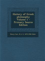History of Greek Philosophy Volume 1 - Primary Source Edition,1287824560,9781287824565