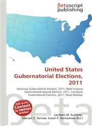 United States Gubernatorial Elections, 2011,613515852X,9786135158526