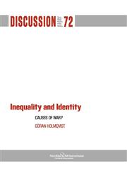 Inequality and Identity Causes of War?,9171067140,9789171067142