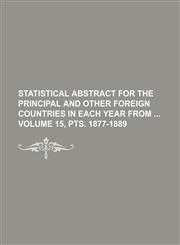 Statistical abstract for the principal and other foreign Countries in each year from  Volume 15, pts. 1877-1889,1130364933,9781130364934