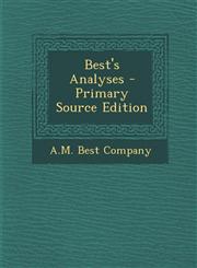 Best's Analyses - Primary Source Edition,1294097474,9781294097471