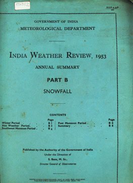 India Weather Review, 1953 : Annual Summary - Part B, Snowfall
