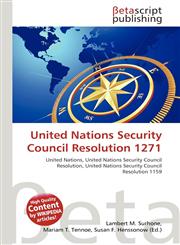 United Nations Security Council Resolution 1271,6135089897,9786135089899