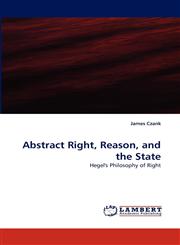 Abstract Right, Reason, and the State,3838380657,9783838380650