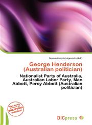 George Henderson (Australian politician),613690313X,9786136903132
