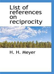 List of references on reciprocity,1115907468,9781115907460