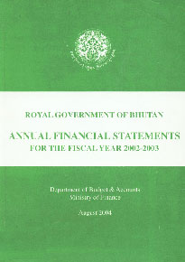 Annual Financial Statements For Fiscal Year, 2002-2003