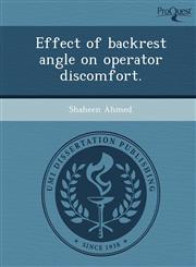 Effect of backrest angle on operator discomfort.,1248979990,9781248979990